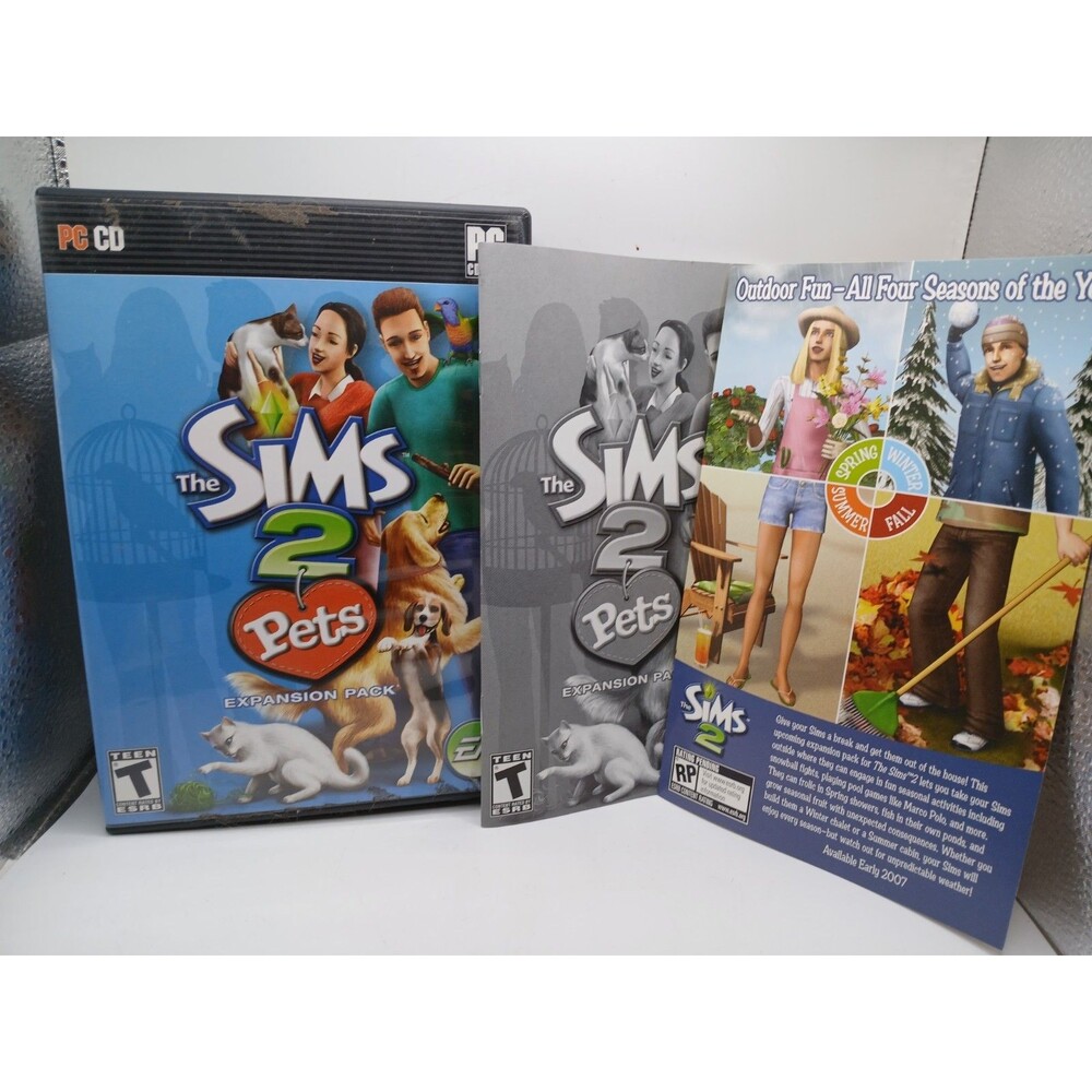Nice! Sims 2: Pets (PC Windows, 2006) Complete W/ 2 Discs And CD Key